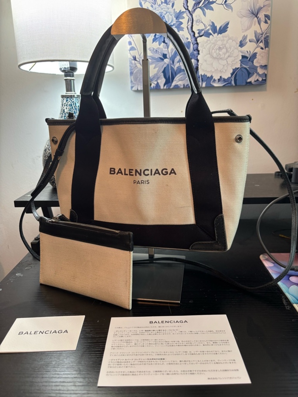 Balenciaga Navy Cabas Small Tote – Original Papers & Detachable Pouch